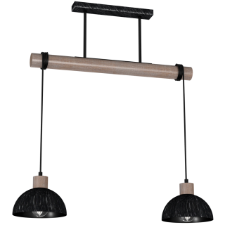 Lampa wisząca ERIK Sawn black/patinated wood 2XE27
