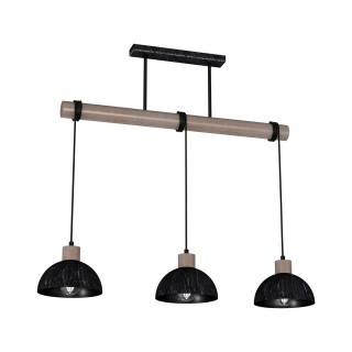 Lampa wisząca ERIK Sawn black/patinated wood 3XE27