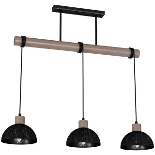 Lampa wisząca ERIK Sawn black/patinated wood 3XE27