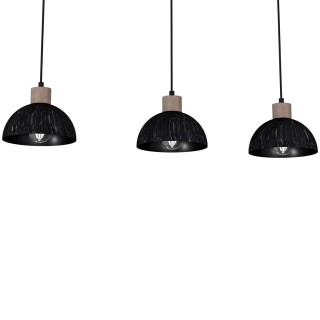 Lampa wisząca ERIK Sawn black/patinated wood 3XE27