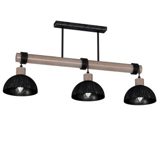 Lampa wisząca ERIK Sawn black/patinated wood 3XE27