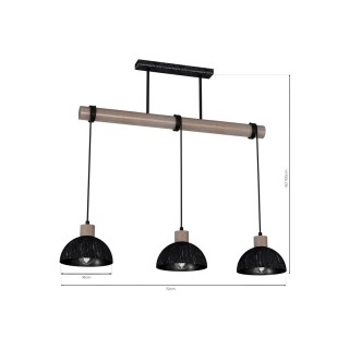 Lampa wisząca ERIK Sawn black/patinated wood 3XE27