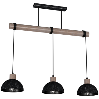 Lampa wisząca ERIK Sawn black/patinated wood 3XE27