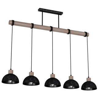 Lampa wisząca ERIK Sawn black/patinated wood 5XE27