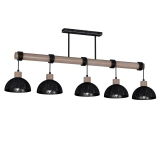 Lampa wisząca ERIK Sawn black/patinated wood 5XE27