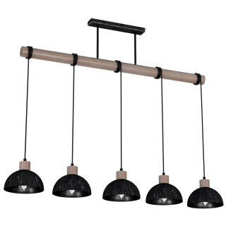 Lampa wisząca ERIK Sawn black/patinated wood 5XE27