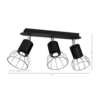 Lampa Sufitowa DANTE SILVER/BLACK 3x mini GU10