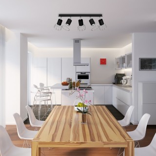 Lampa Sufitowa DANTE SILVER/BLACK 5x mini GU10