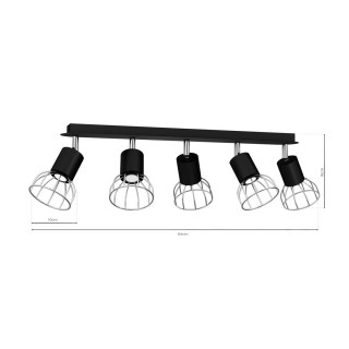Lampa Sufitowa DANTE SILVER/BLACK 5x mini GU10