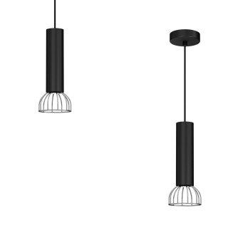 Lampa Wisząca DANTE SILVER/BLACK 1x mini GU10