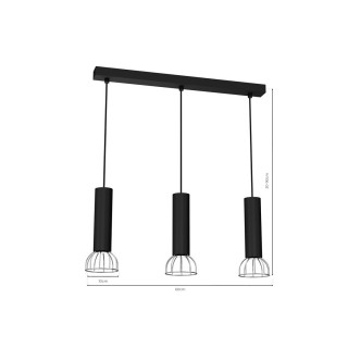 Lampa Wisząca DANTE SILVER/BLACK 3x mini GU10