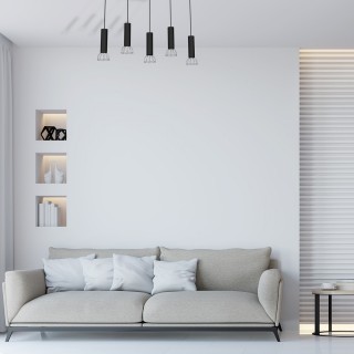 Lampa Wisząca DANTE SILVER/BLACK 5x mini GU10
