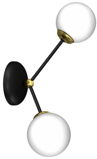 Kinkiet JOY BLACK / GOLD 2xE14