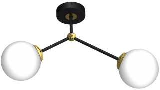 Lampa sufitowa JOY BLACK / GOLD 2xE14