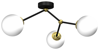 Lampa sufitowa JOY BLACK / GOLD 3xE14