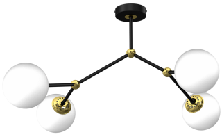 Lampa sufitowa JOY BLACK / GOLD 4xE14