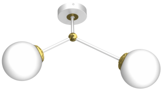 Lampa sufitowa JOY WHITE / GOLD 2xE14
