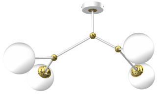Lampa sufitowa JOY WHITE / GOLD 4xE14