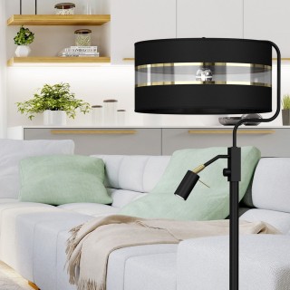 Lampa Podłogowa ULTIMO BLACK 1xE27 + 1x mini GU10