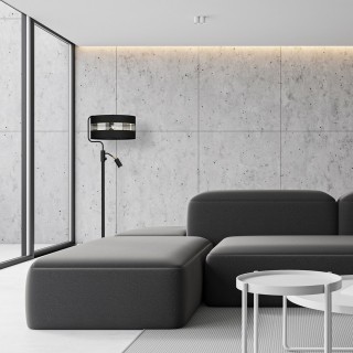 Lampa Podłogowa ULTIMO BLACK 1xE27 + 1x mini GU10