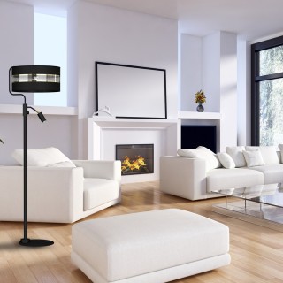 Lampa Podłogowa ULTIMO BLACK 1xE27 + 1x mini GU10