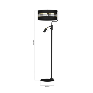 Lampa Podłogowa ULTIMO BLACK 1xE27 + 1x mini GU10