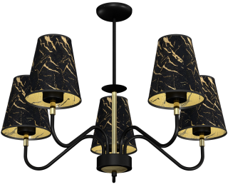 Lampa wisząca HERMES Black/Gold 5xE27