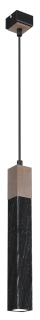 Lampa wisząca SOLO SAWN BLACK / PATINATED WOOD 1x mini GU10