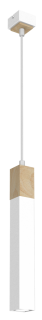Lampa wisząca SOLO SAWN WHITE / PATINATED WOOD 1x mini GU10