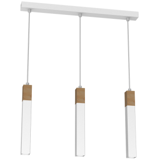 Lampa wisząca SOLO SAWN WHITE / PATINATED WOOD 3x mini GU10
