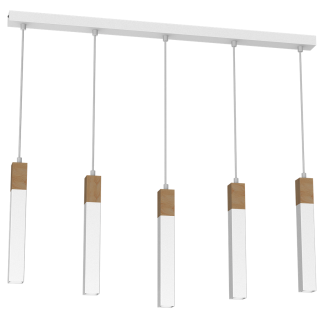 Lampa wisząca SOLO SAWN WHITE / PATINATED WOOD 5x mini GU10
