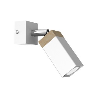 Kinkiet SOLO SAWN WHITE/PATINATED WOOD 1x mini GU10