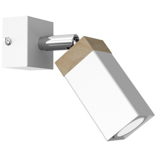 Kinkiet SOLO SAWN WHITE/PATINATED WOOD 1x mini GU10