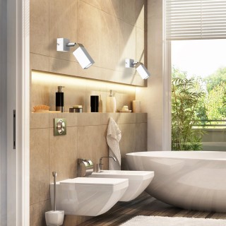 Kinkiet SOLO SAWN WHITE/PATINATED WOOD 1x mini GU10