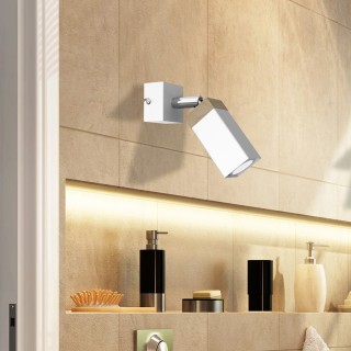 Kinkiet SOLO SAWN WHITE/PATINATED WOOD 1x mini GU10