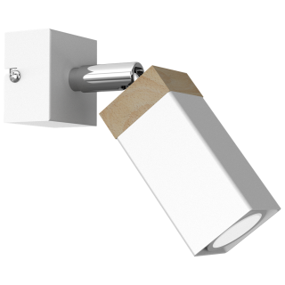 Kinkiet SOLO SAWN WHITE/PATINATED WOOD 1x mini GU10