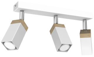 Lampa sufitowa SOLO SAWN WHITE / PATINATED WOOD 3x mini GU10