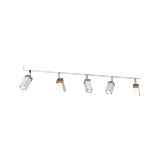 Lampa sufitowa SOLO SAWN WHITE/PATINATED WOOD 5x mini GU10