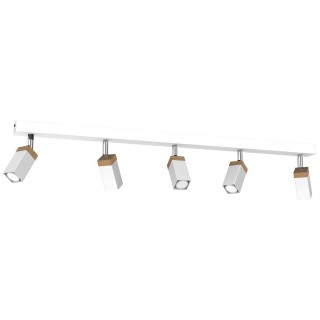 Lampa sufitowa SOLO SAWN WHITE/PATINATED WOOD 5x mini GU10