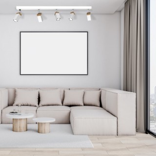 Lampa sufitowa SOLO SAWN WHITE/PATINATED WOOD 5x mini GU10