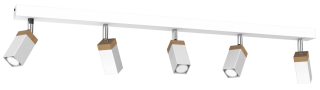 Lampa sufitowa SOLO SAWN WHITE/PATINATED WOOD 5x mini GU10