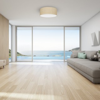 Lampa sufitowa MARSHALL WHITE / RATTAN 2xE27