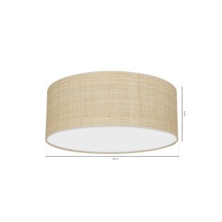Lampa sufitowa MARSHALL WHITE / RATTAN 2xE27