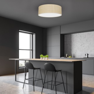 Lampa sufitowa MARSHALL WHITE/RATTAN 3xE27