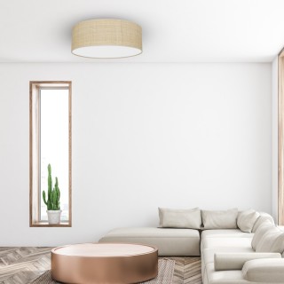 Lampa sufitowa MARSHALL WHITE/RATTAN 3xE27