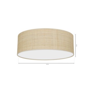 Lampa sufitowa MARSHALL WHITE/RATTAN 3xE27