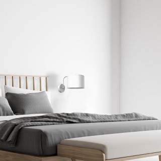 Kinkiet ALBION BIEL/BAWEŁNA 1xE27