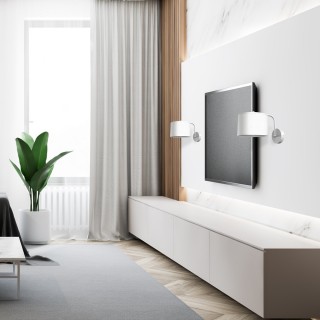 Kinkiet ALBION BIEL/BAWEŁNA 1xE27