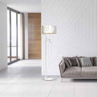 Lampa podłogowa ZIGGY WHITE White/Gold 1xE27 +  1x mini GU10