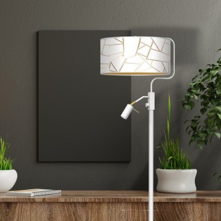 Lampa podłogowa ZIGGY WHITE White/Gold 1xE27 +  1x mini GU10